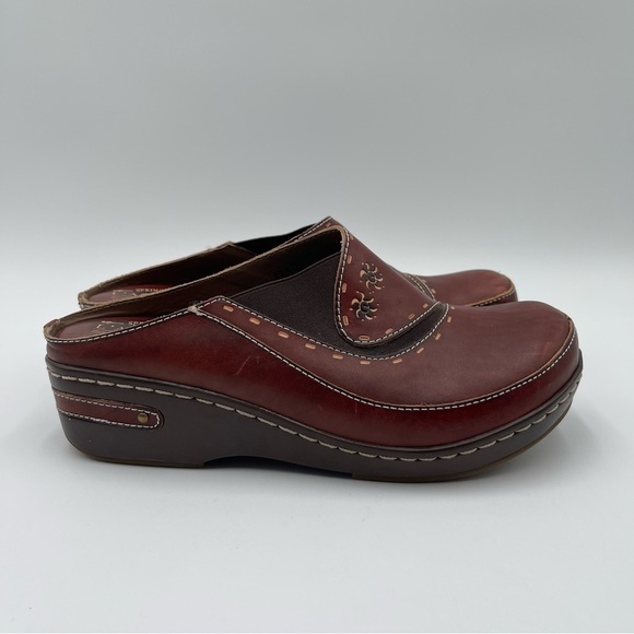 L'Artiste Spring Step Chino Shoes Women's 40/ 9 Brown Wedge Mule Clogs - Picture 4 of 14